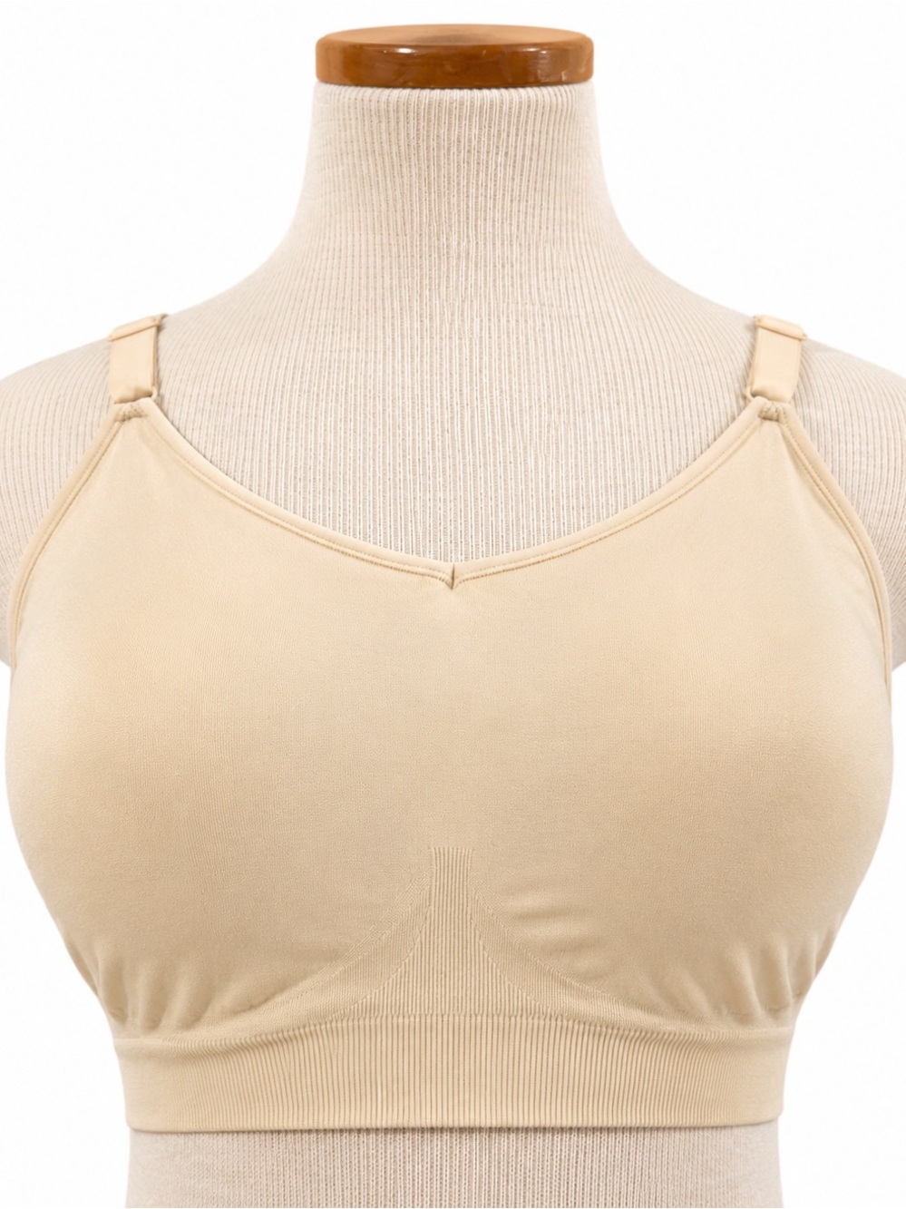 Body & Bra Seamless Wireless Comfort Bra Nude Beige 3XL Adjustable Straps